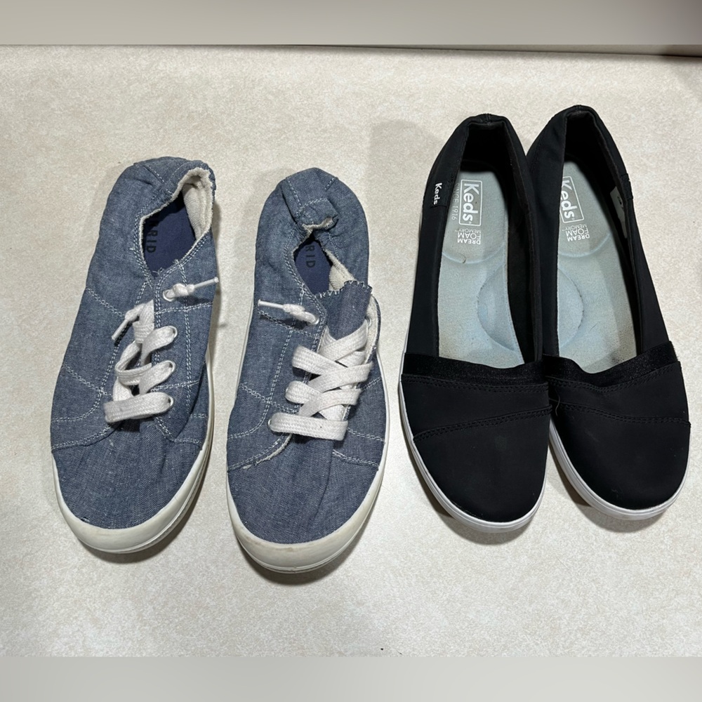 Lot of 4 pairs Womens Tennis Shoes Keds Vans Torrid Mad Love Sizes 8-9